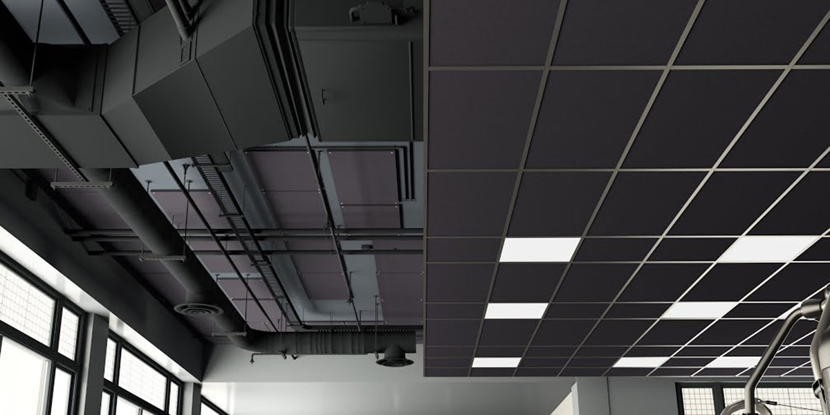 Black Fibre Glass Wool Ceiling Tiles For Enhanced Productivity