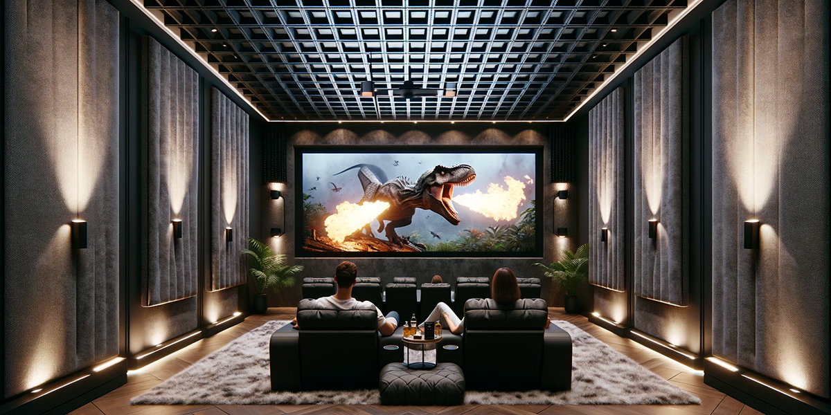 How To Get The Best Auditory Experience In A Home Theatre | Amazone By Furnitech | Acoustic Ceiling Tiles & Panels
