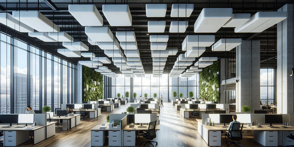 Acoustic Baffles: An Innovative Alternative For Office Ceiling | Amazone By Furnitech | Innovative Acoustic Ceiling For Office