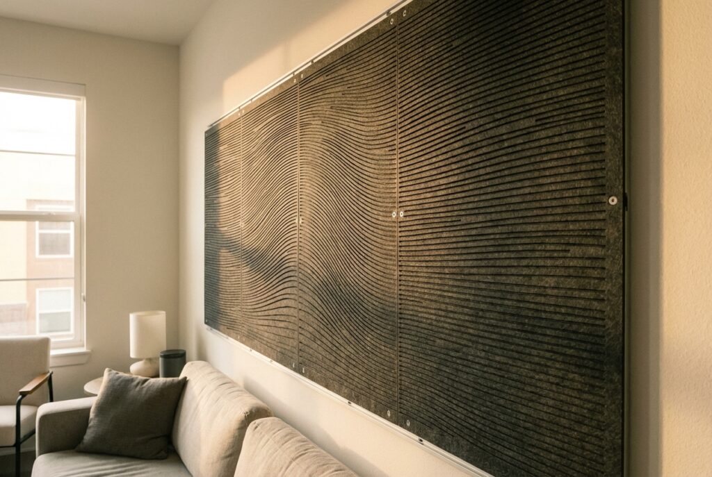 CNC-Cut PET Acoustic Panels | Engraved Textures and Subtle Line Detailing | Amazone By Furnitech