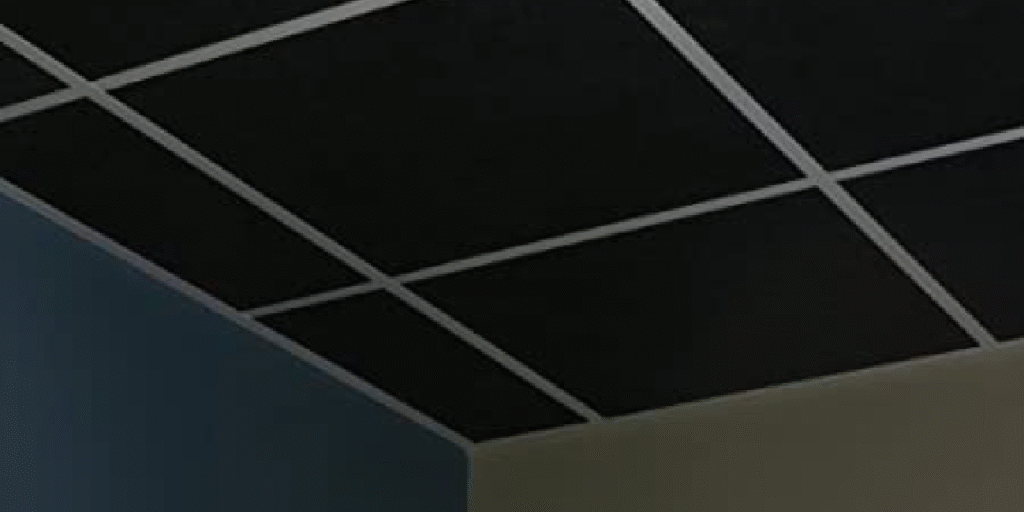 Black Fibre Glass Wool Acoustic Ceiling Tiles From Amazone By Furnitech