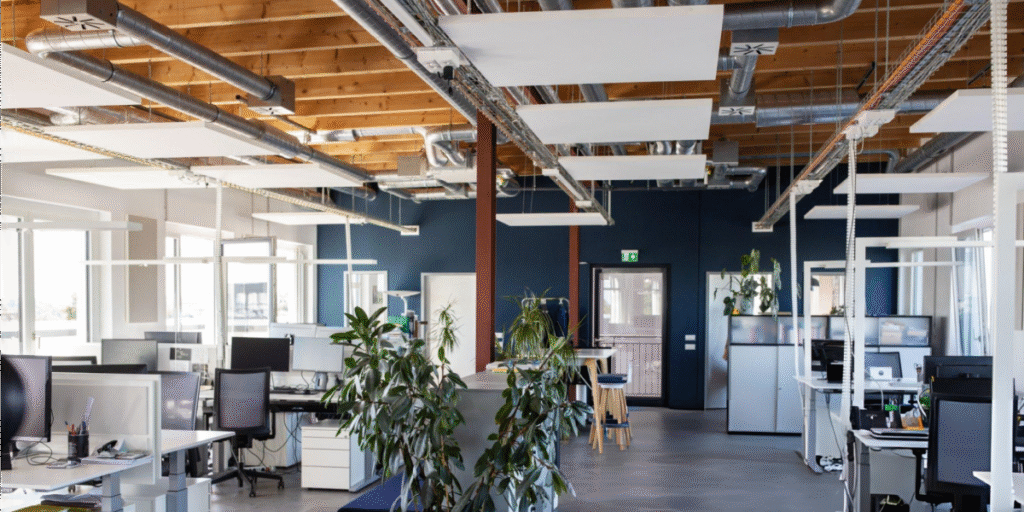 Choosing Between Acoustic Baffles and Acoustic Ceiling Clouds For Optimal Sound | Amazone By Furnitech