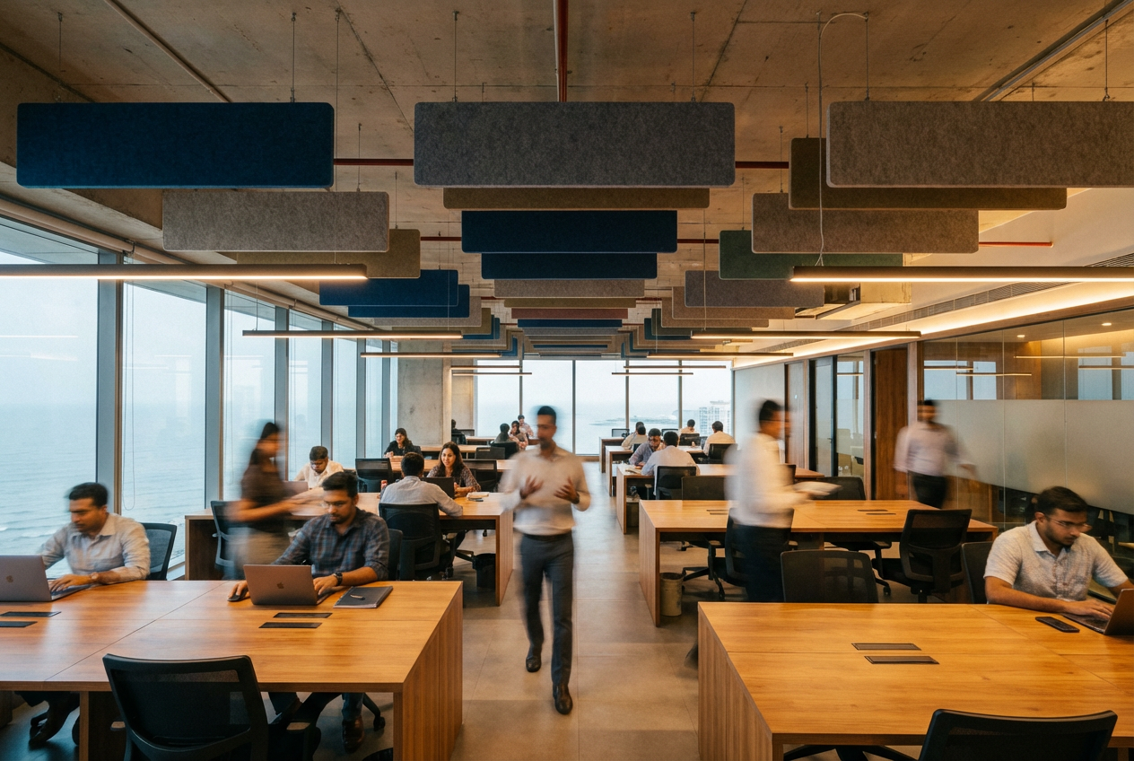 Acoustic Ceiling Tiles for Mumbai Coworking Spaces