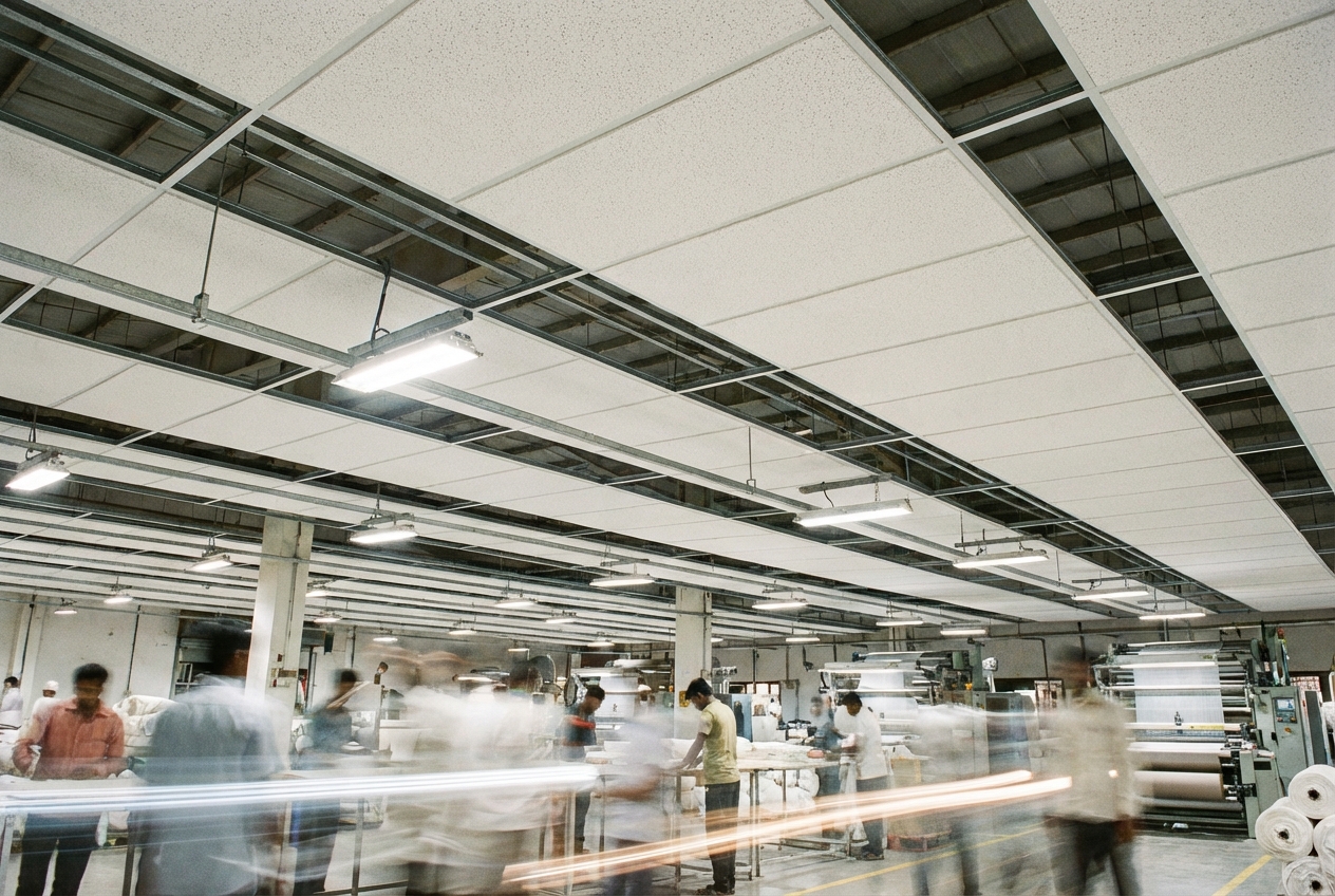 Acoustic Ceiling Tiles for Textile Factories in Surat
