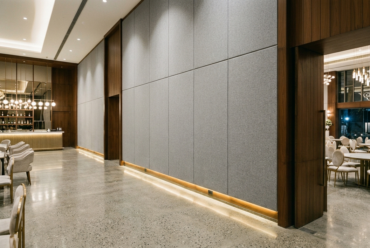12mm Polyester Fibre Acoustic Panels In Banquet Hall | Amazone By Furnitech
