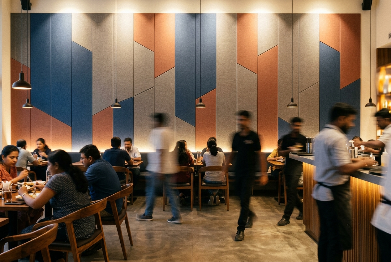 CNC-Cut PET Panels and Custom Acoustic Ceiling Clouds for Hospitality Spaces | Amazone By Furnitech