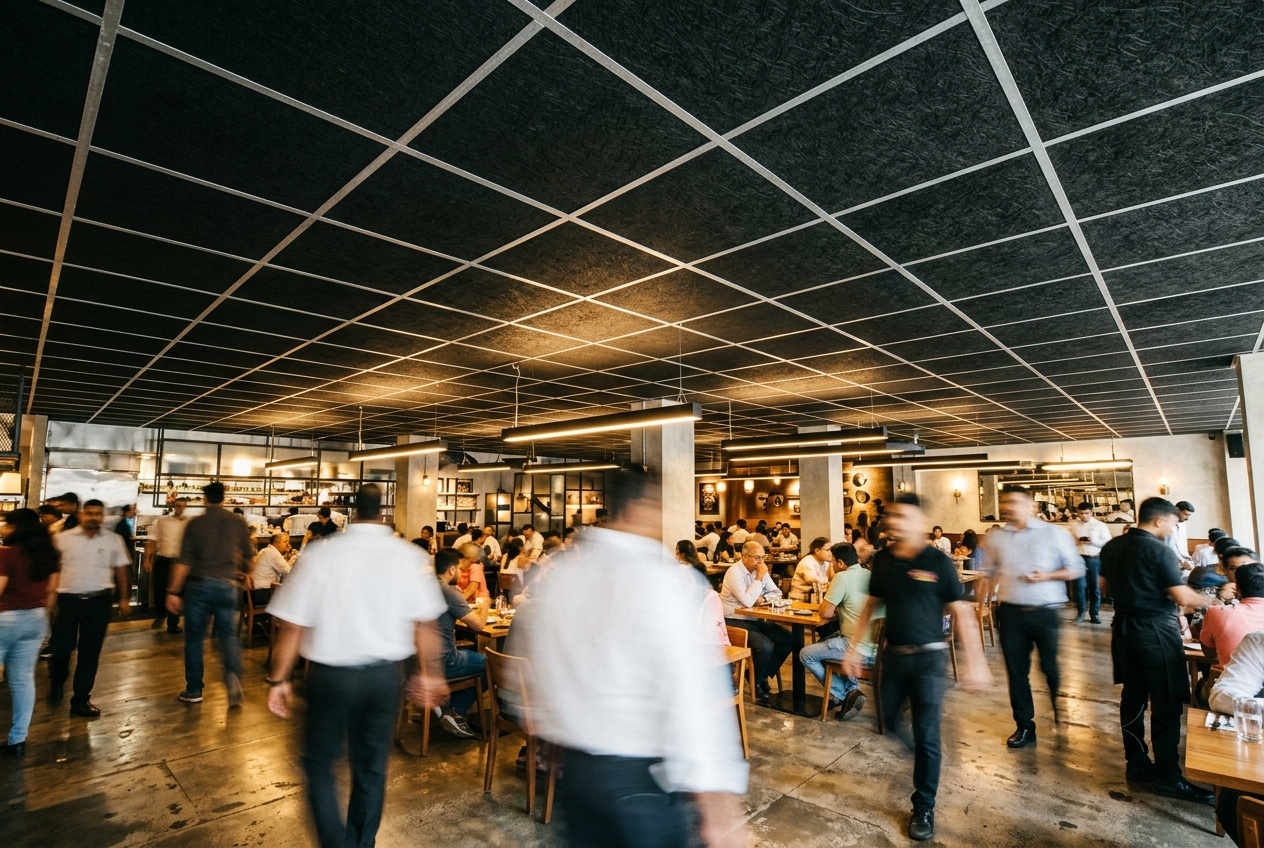 Looking for Acoustic Ceiling Tiles for a High-Noise Restaurant | Amazone By Furnitech